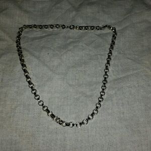 silver barrel belcher necklace
