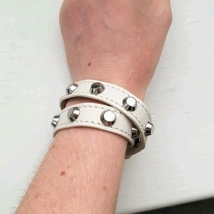 Michael Kors Leather Double Wrap Studded Bracelet