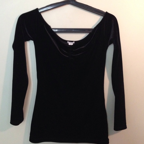 Black velvet off the shoulder top