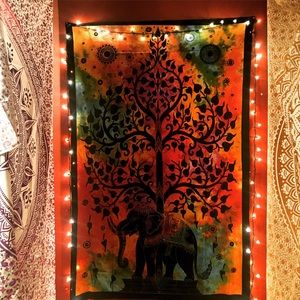 TYE-DYE ELEPHANT TREE OF LIFE TAPESTRY
