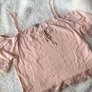 Light pink cold shoulder top