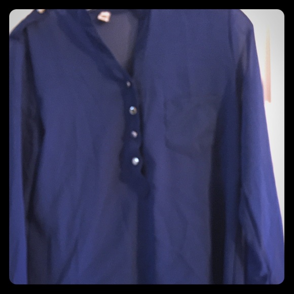 Blouse with gold buttons