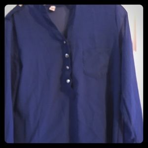 Blouse with gold buttons