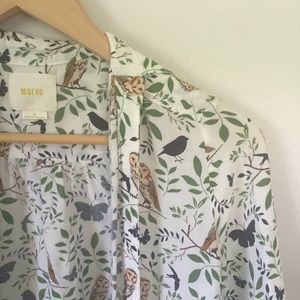 Button Down Nature Print Top