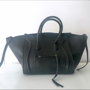 Celine Phantom Luggage (Black Pebbled Leather)