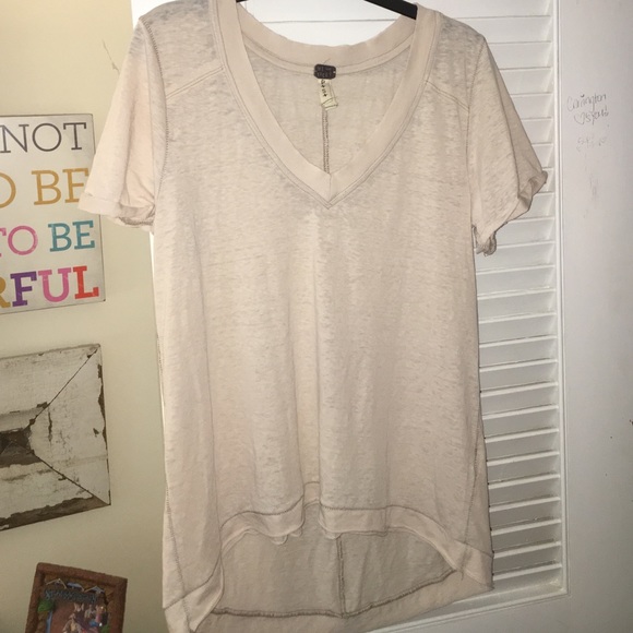cream free people tee