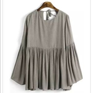 Olive green bell sleeve top