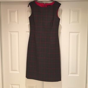Red and gray plaid sheath