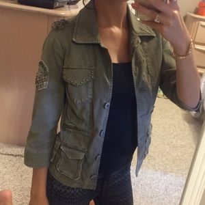 guess army green jacket
