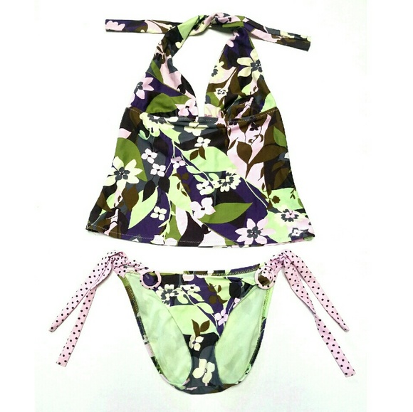 Flower Polka-dot Swimming Suit - Picture 1 of 2