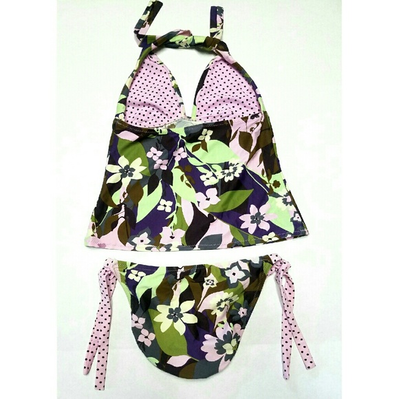 Flower Polka-dot Swimming Suit - Picture 2 of 2