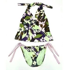 Flower Polka-dot Swimming Suit