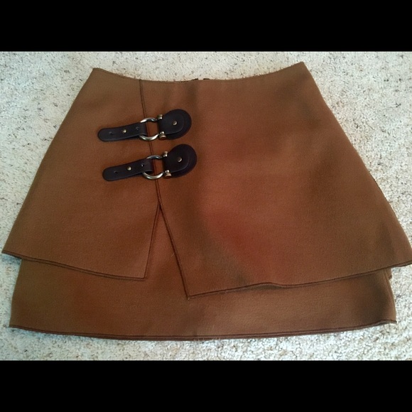 Anthropologie belted felted skirt