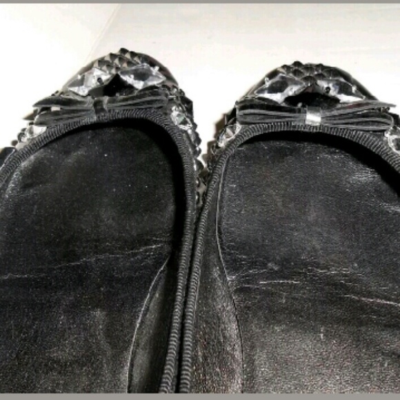 PRADA Silver Jewel Toe Metallic Flats - Picture 2 of 4