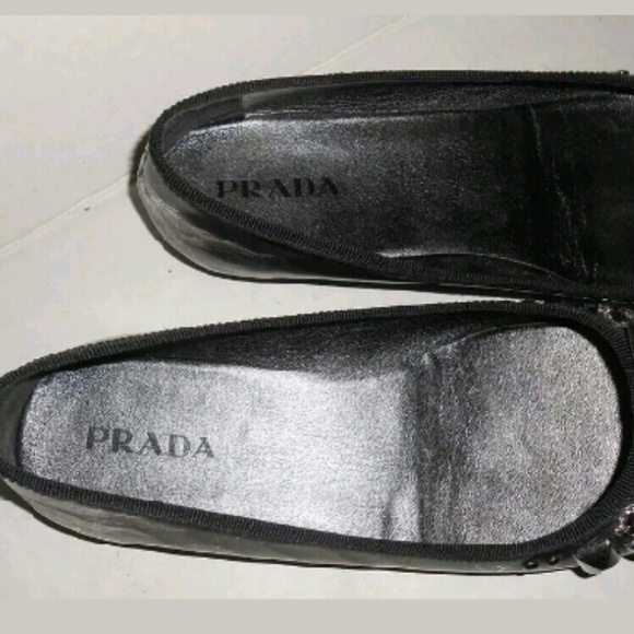 PRADA Silver Jewel Toe Metallic Flats - Picture 4 of 4
