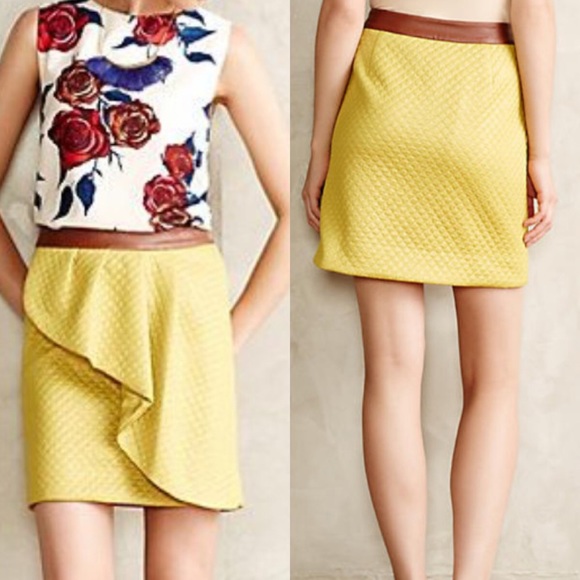 Anthropologie lemon petal skirt