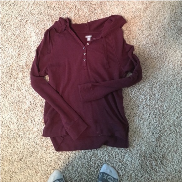 Aerie maroon thermal hoodie