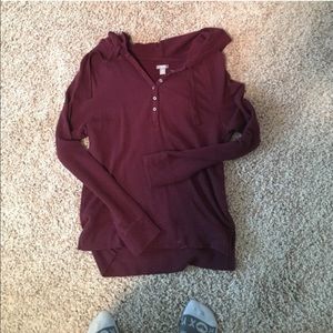 Aerie maroon thermal hoodie