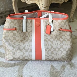 COACH Signature Stripe PVC LG Carryall