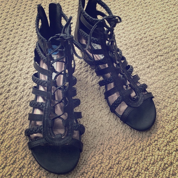Black gladiator sandals