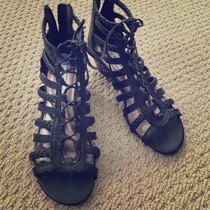 Black gladiator sandals