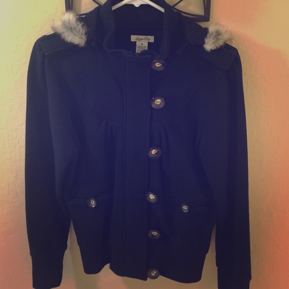 🍂Black button up sweater jacket