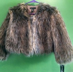 INC Cardigan Sweater Faux Fur Jacket Macys