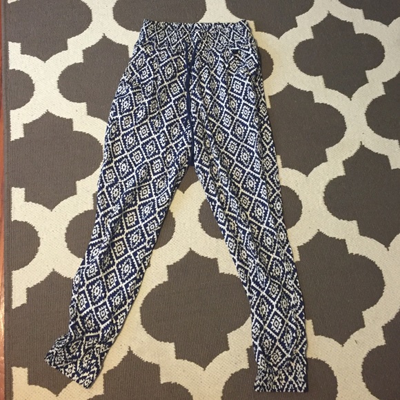 Blue and White Tribal pattern pants