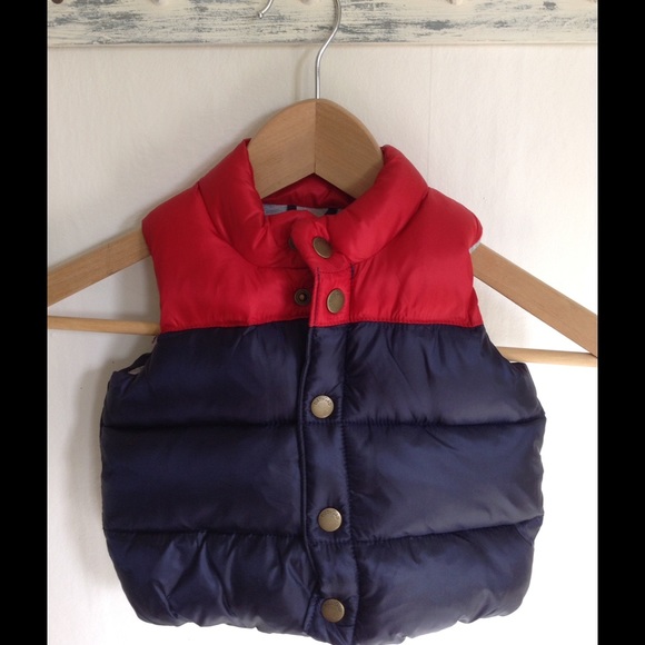 NWOT Baby GAP navy and red puffy vest