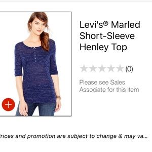 Levi's Royal Blue Quarter Sleeved Top