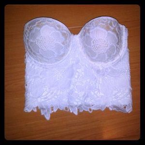 Strapless padded crop top