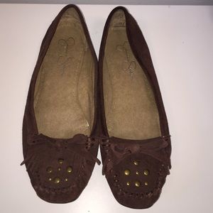 Jessica Simpson brown moccasins