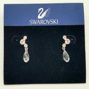 Swarovski Briolette Drop Crystal Earrings 14K Post
