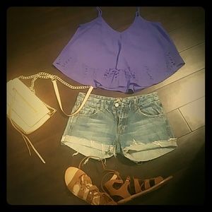 7 for all mankind 'A' denim cutoff shorts