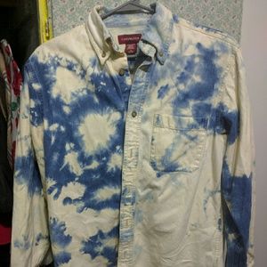 Denim shirt tie dyed