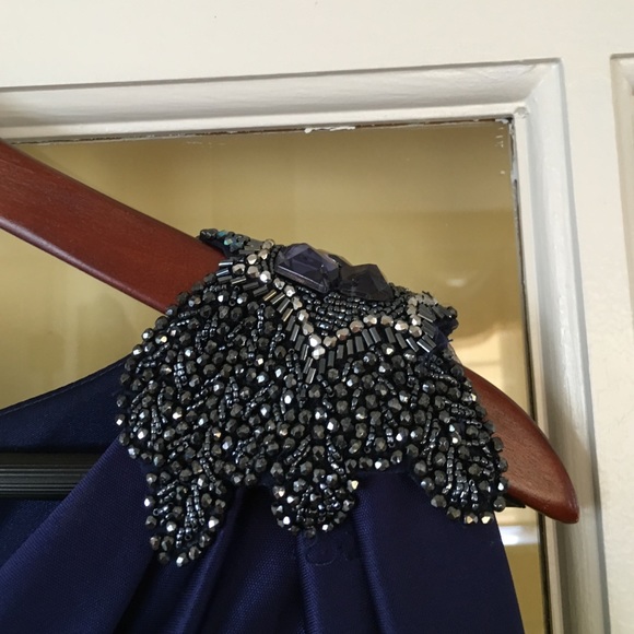 Navy Blue David Meister Gown - Picture 4 of 4