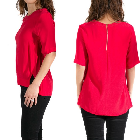 Round Neck Short Sleeve Blouse - Picture 3 of 4