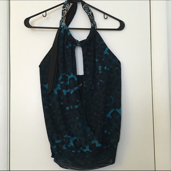 Sequined halter top