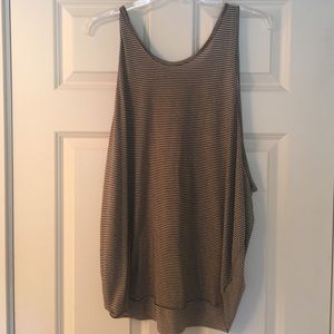 NWOT Free People green/white striped muscle tee