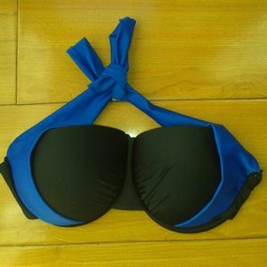 Black and Royal Blue bikini bra