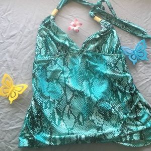 Beautiful Bright Snakeskin Print Tankini Top