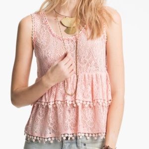 Free People light pink tiered tank