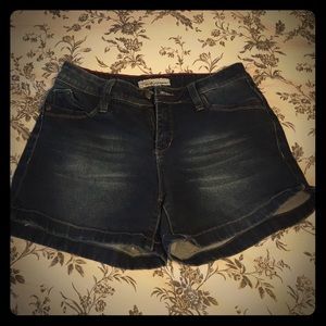 Mid rise jean shorts