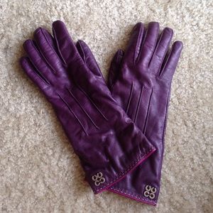 Coach Leather Cashmere-Lined Gloves