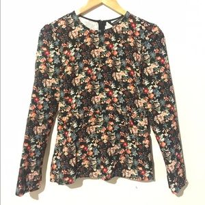 Zara long sleeved floral print top