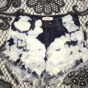 High Waisted Acid Wash Jean Shorts