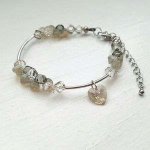 Touchstone Swarovski Crystal Bracelet Opal Heart