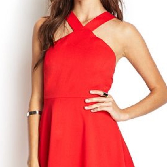 Forever 21 Halter Skater Dress size L