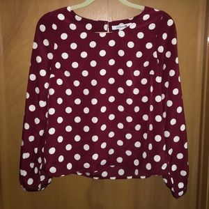 Polka Dot Long Sleeve Blouse