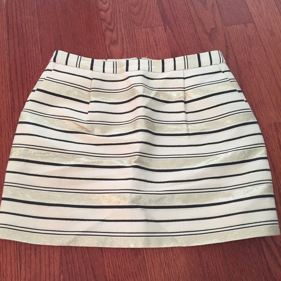 J. Crew metallic stripe skirt